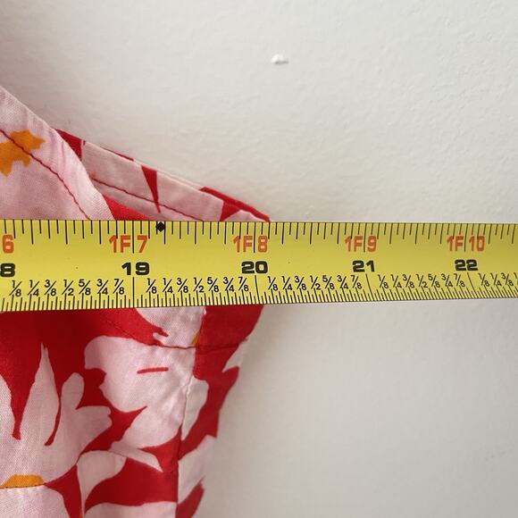 Bold Floral Print Sundress L Cotton Fit & Flare Country Summer Boho Picnic Retro - Picture 7 of 8